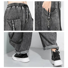 Wide Leg Denim Trousers Pants