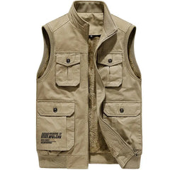 Windproof Baggy Multi-Pocket Vest - Brown / M