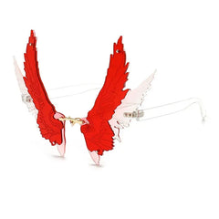 Wing Shape Rimless Sunglasses