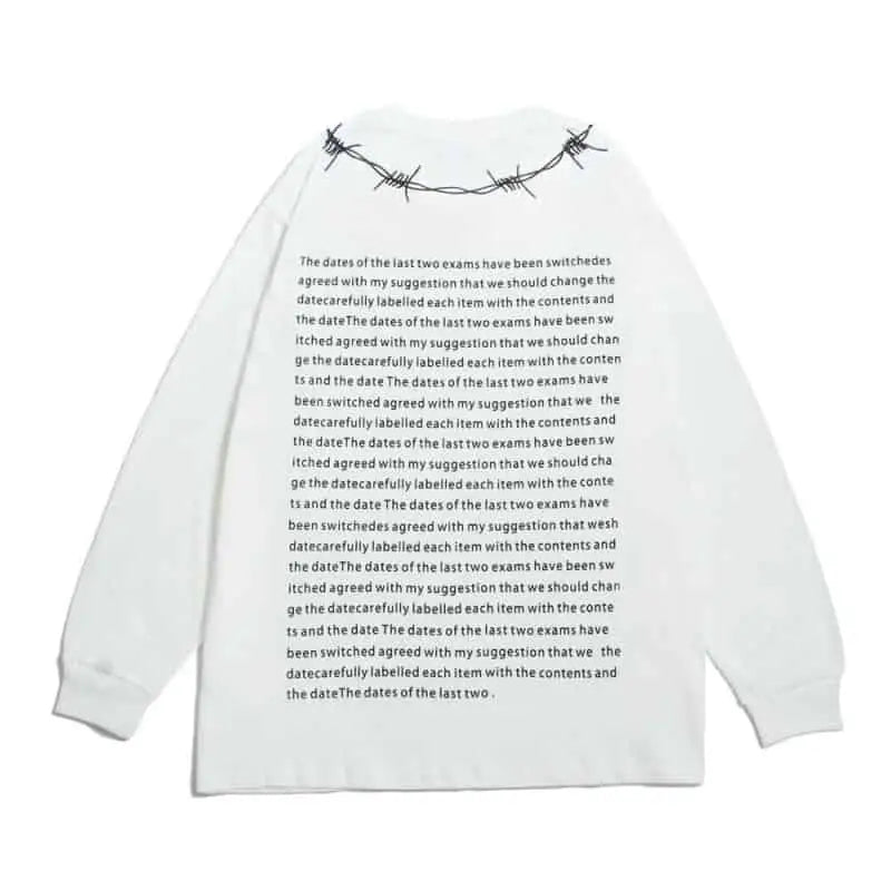 Wire Graphic Oversized Sweatshirt - White / M - SWEATSHIRT