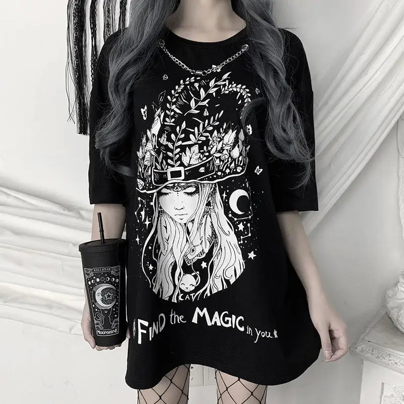 Witch Gothic T-Shirt Find the Magic Design