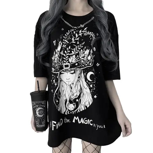 Witch Gothic T-Shirt Find the Magic Design