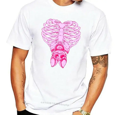 Witchy Pastel Goth Cute Bat & Ribcage T-Shirt