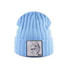 Wolf Patch Knitted Winter Soft Beanie