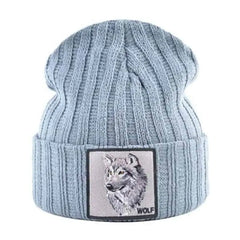 Wolf Soft Knitted Beanie - Gray