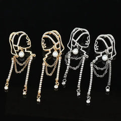 Woman Pearl Crystal Earrings