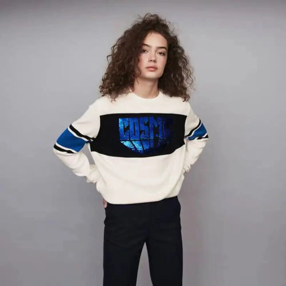 Women Cool Sweatshirts Regular Fit Stylish Sequin Pullover