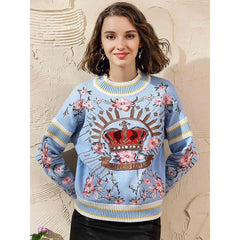 Womens Love Knitted Sweater Warm Stretchable Knit