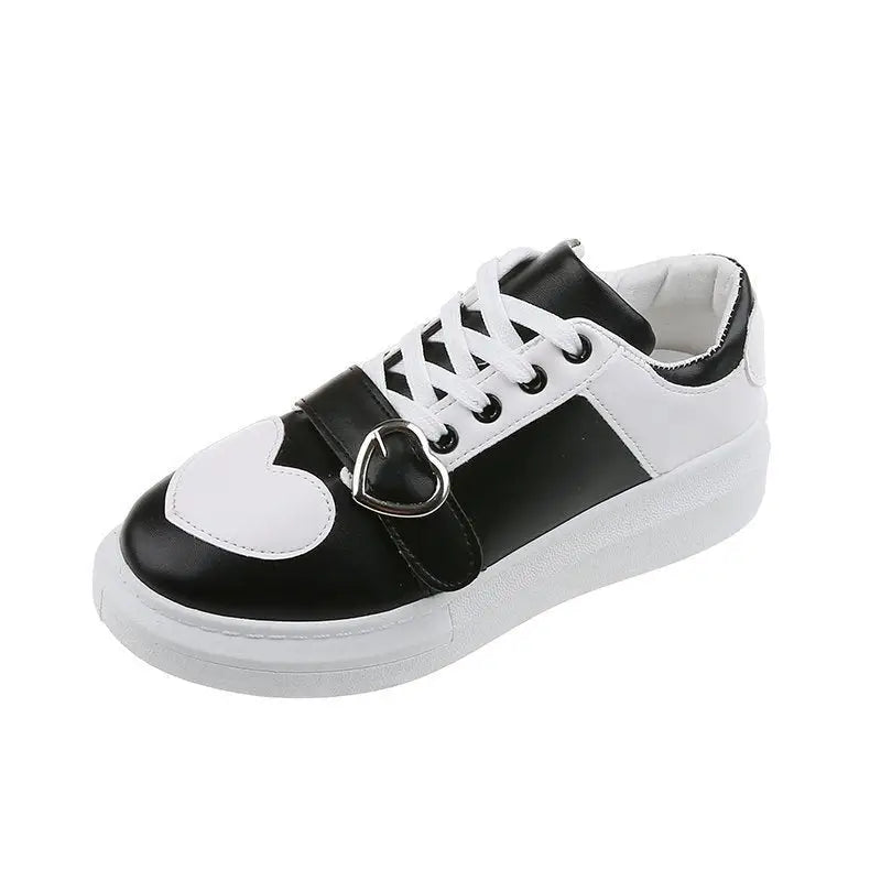 Women’s PU Leather Heart Cute Trend Sneakers Euro Size