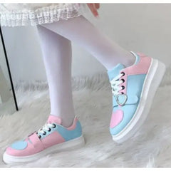 Women’s PU Leather Heart Cute Trend Sneakers Euro Size