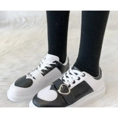 Women’s PU Leather Heart Cute Trend Sneakers Euro Size