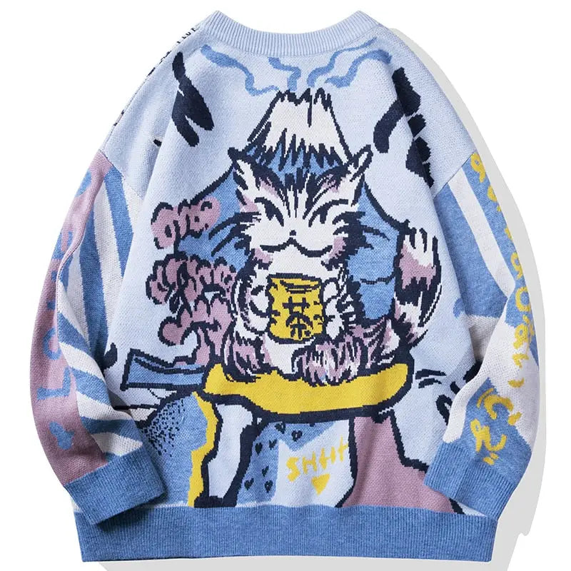 Wool Oversized Japanese Anime Graphic Sweater