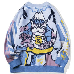 Wool Oversized Japanese Anime Graphic Sweater