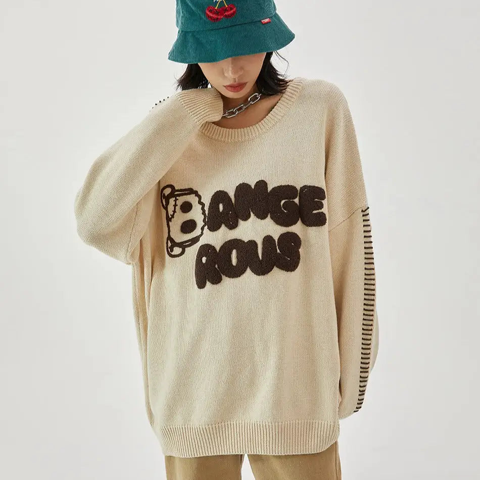 Wool Sweater Ange Rous Bear Crew Neck