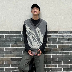 Wool V Collar Beast Concept Vest Sleeveless Outerwear