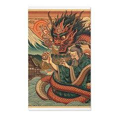 Woven Yokai Dragon Rug Evoke Japans Edo Style 36’’ × 60’’