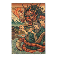 Woven Yokai Dragon Rug Evoke Japans Edo Style 48’’ × 72’’