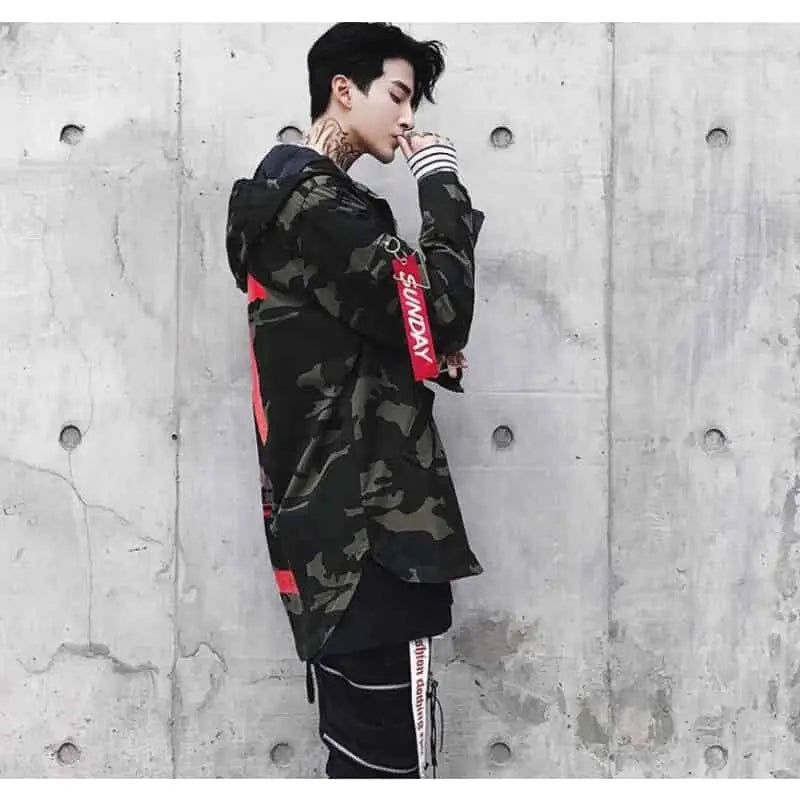 X CAMO Zipper Overcoat