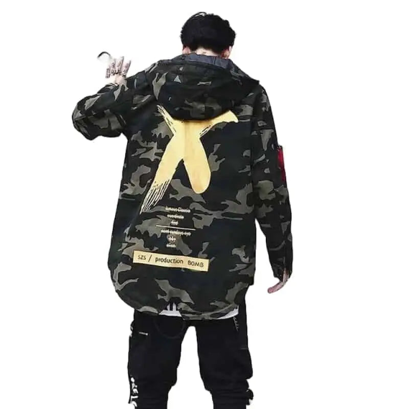 X CAMO Zipper Overcoat