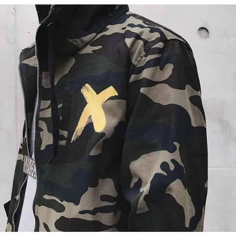 X CAMO Zipper Overcoat