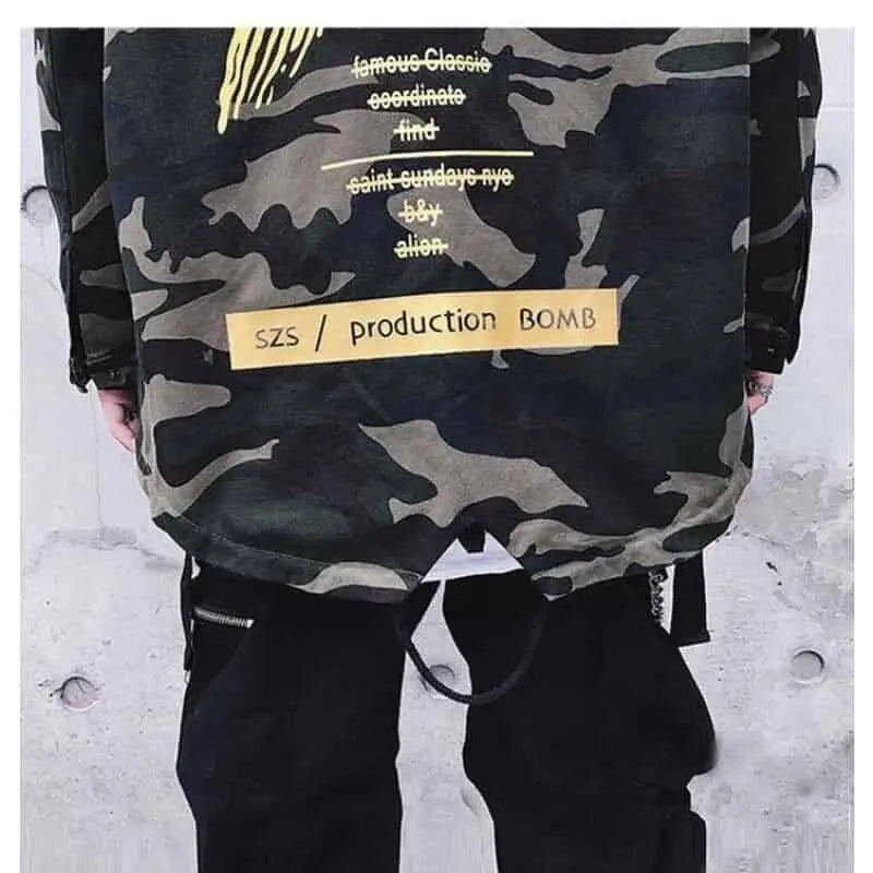 X CAMO Zipper Overcoat