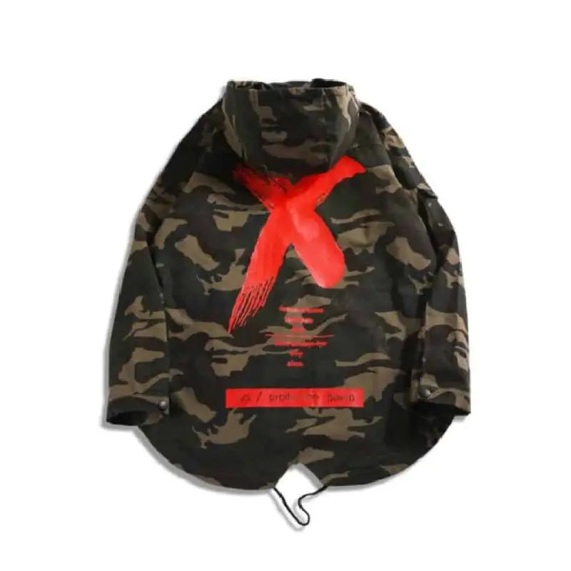 X CAMO Zipper Overcoat