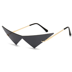 Y2K Aesthetic Cat Eye Rimless Triangle Sunglasses