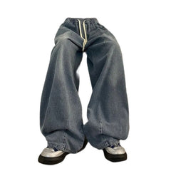 Y2K Baggy Elastic Waist Wide Leg Jeans