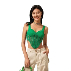 Y2K Crochet Knitted Sleeveless Tank Top