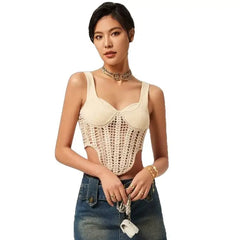 Y2K Crochet Knitted Sleeveless Tank Top