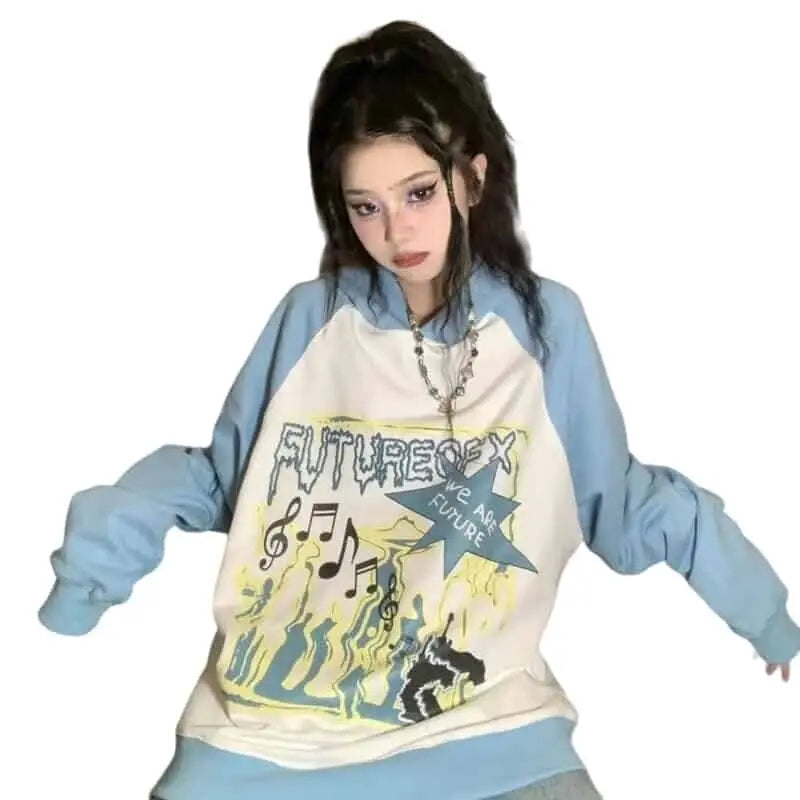 Y2K Graffiti Print Sweatshirt