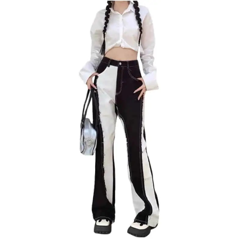 Y2K High Waist Baggy Straight Leg Jeans