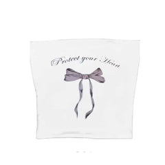 Y2k Protect Your Heart Bow Strapless Top