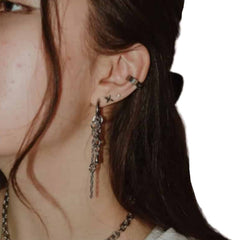 Y2K Punk Dangle Chain Hoop Earrings