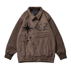 Y2k Solid Color Vintage Jacket - Brown / M