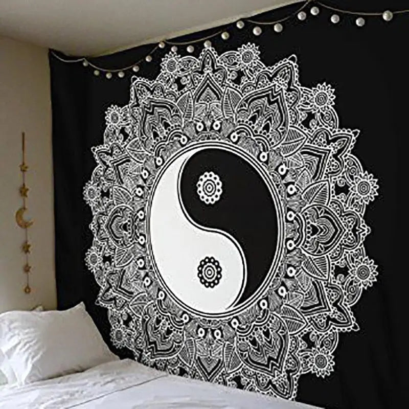 Yin Yang Mandala Tapestry