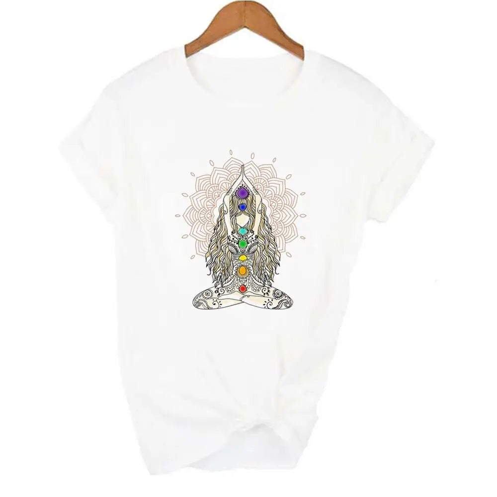 Yoga Girls Mandala Inspiration T-shirt - Model 1/ White / L