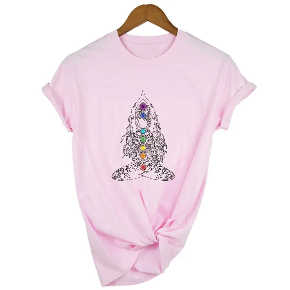 Yoga Girls Mandala Inspiration T-shirt - Model 3/ Pink