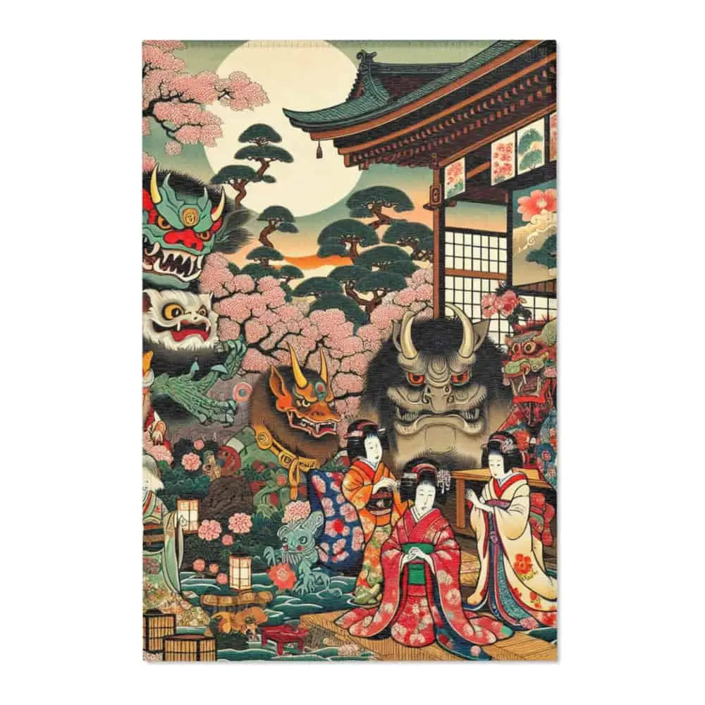 Yokai Area Rug featuring Iconic Cultural Japanese Design