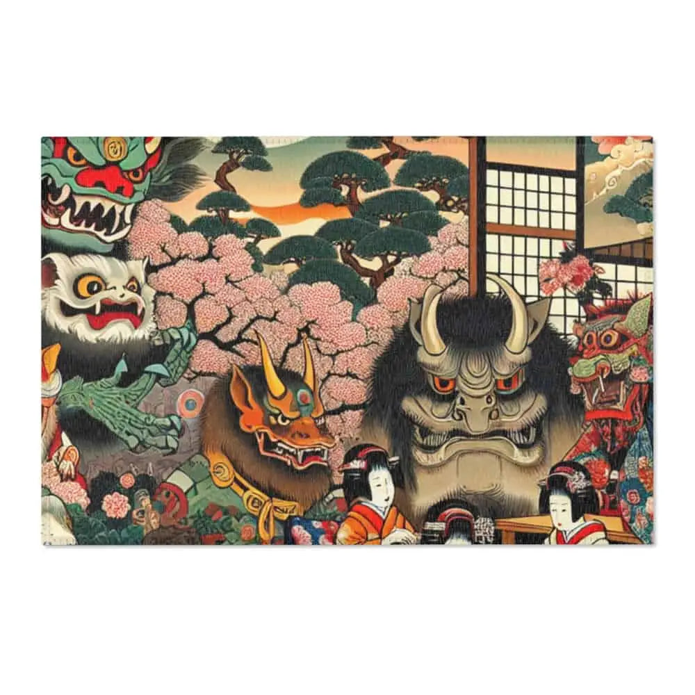 Yokai Area Rug featuring Iconic Cultural Japanese Design