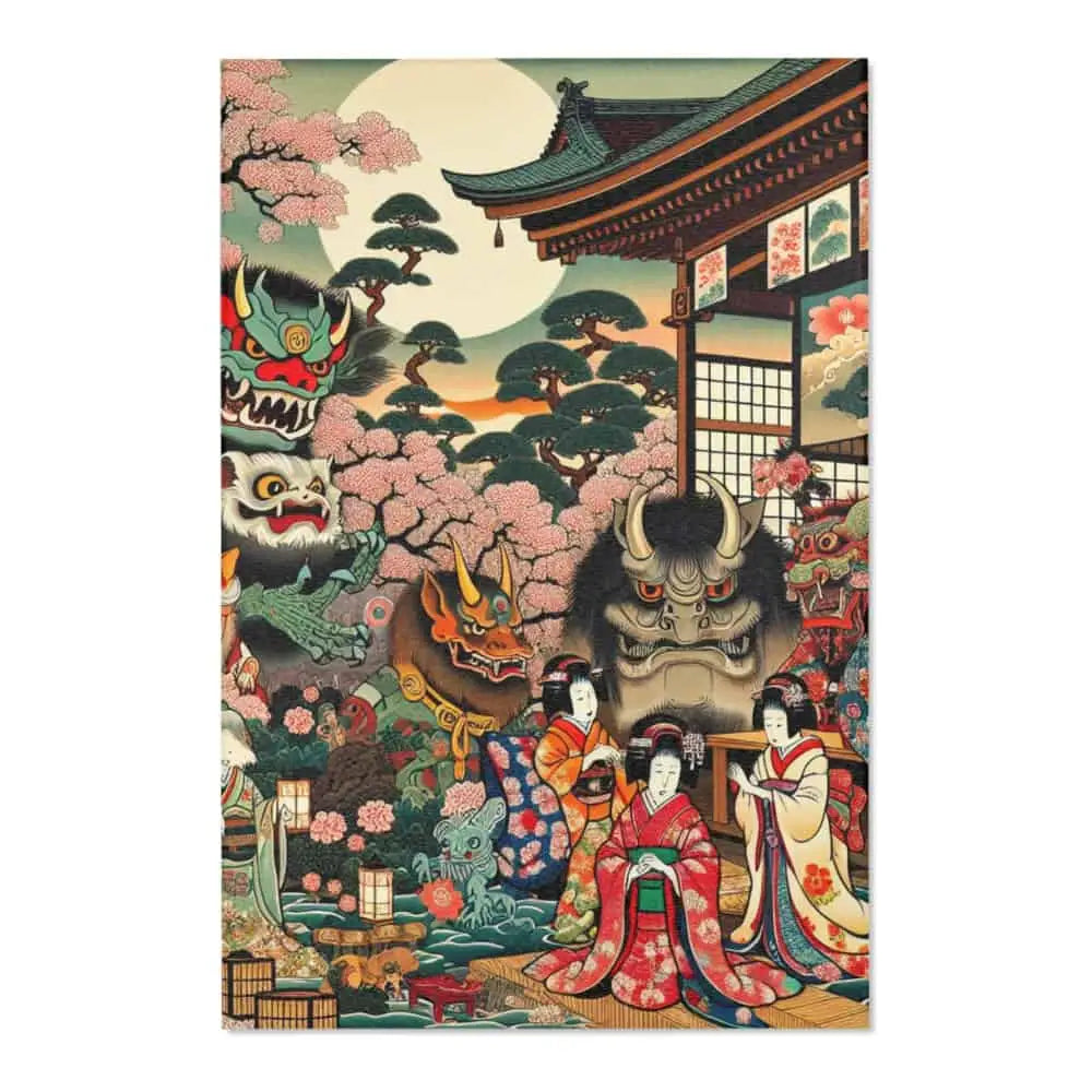 Yokai Area Rug featuring Iconic Cultural Japanese Design