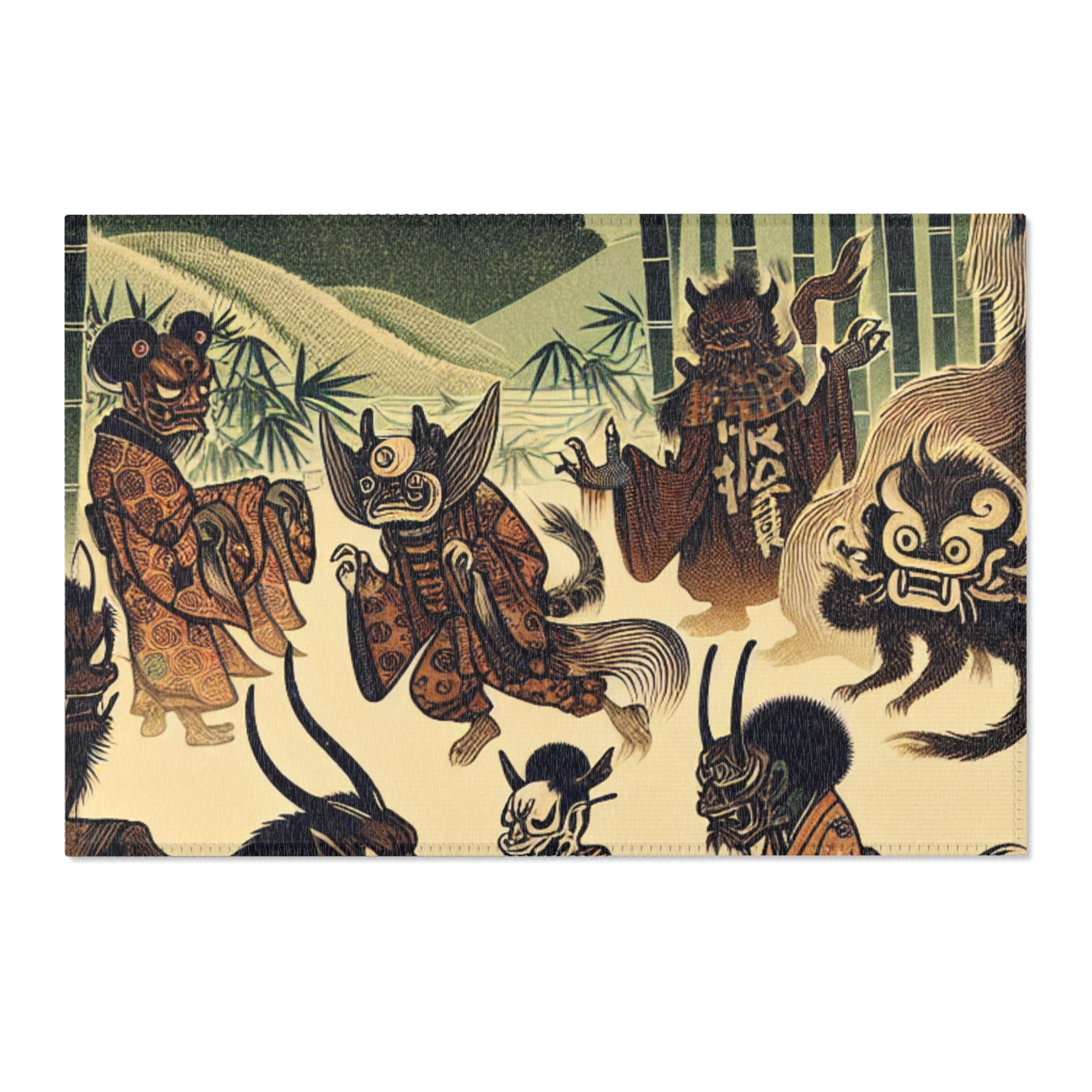 Yokai Area Rug in Traditional Japanese Art Style 36’’ × 24’’