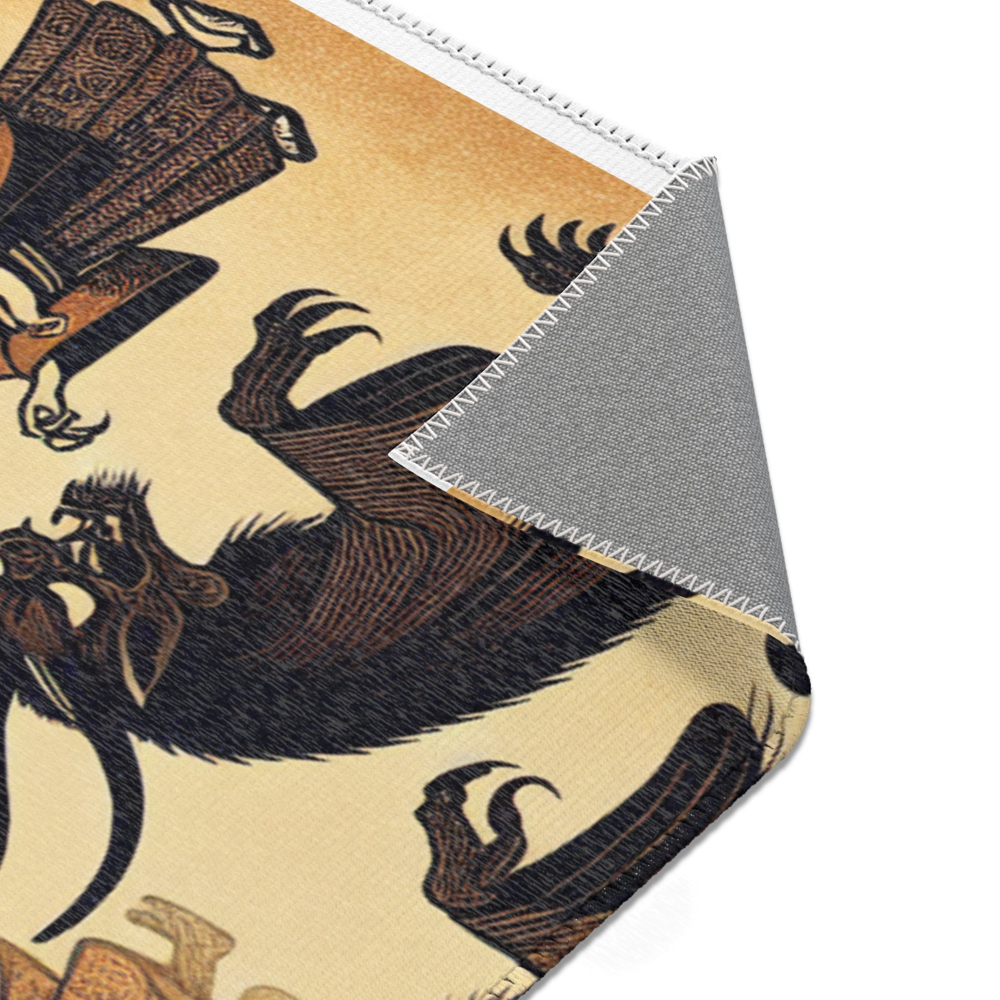 Yokai Area Rug in Traditional Japanese Art Style