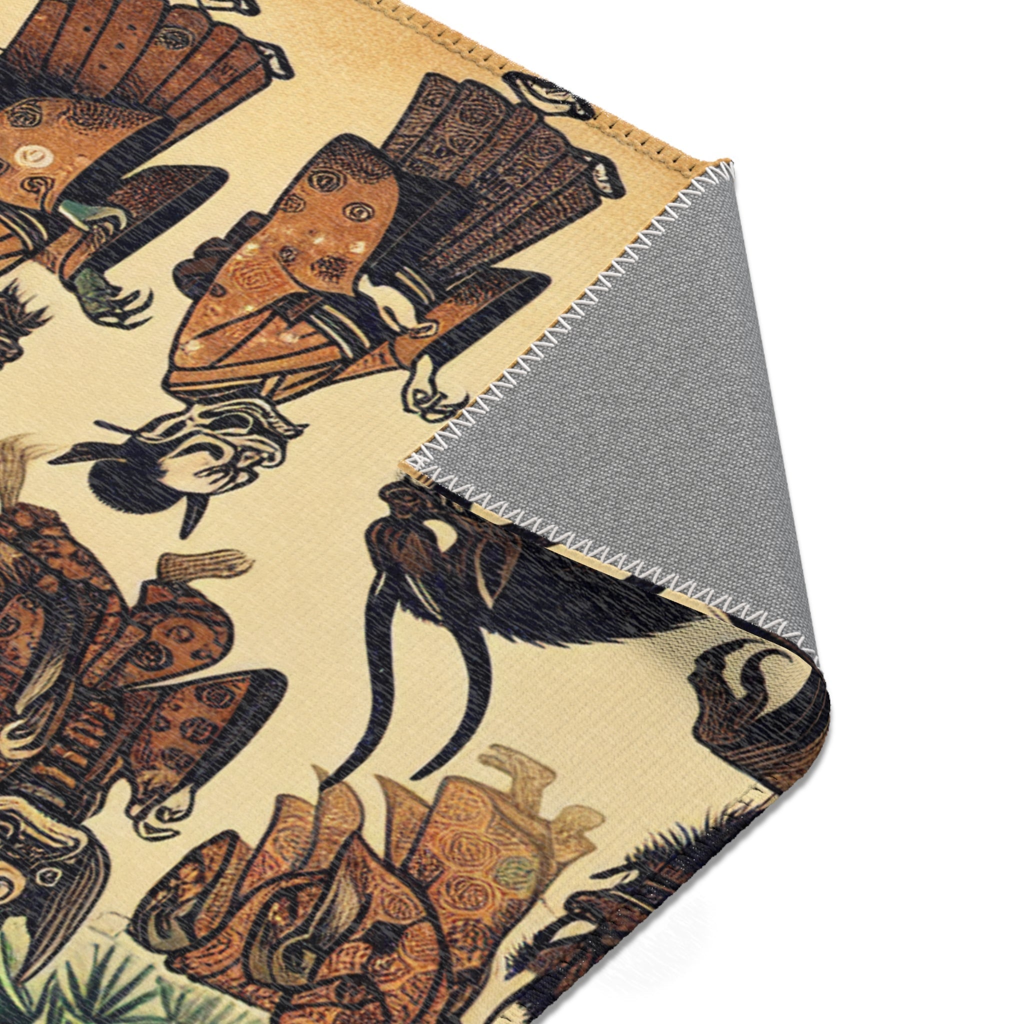 Yokai Area Rug in Traditional Japanese Art Style