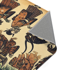 Yokai Area Rug in Traditional Japanese Art Style