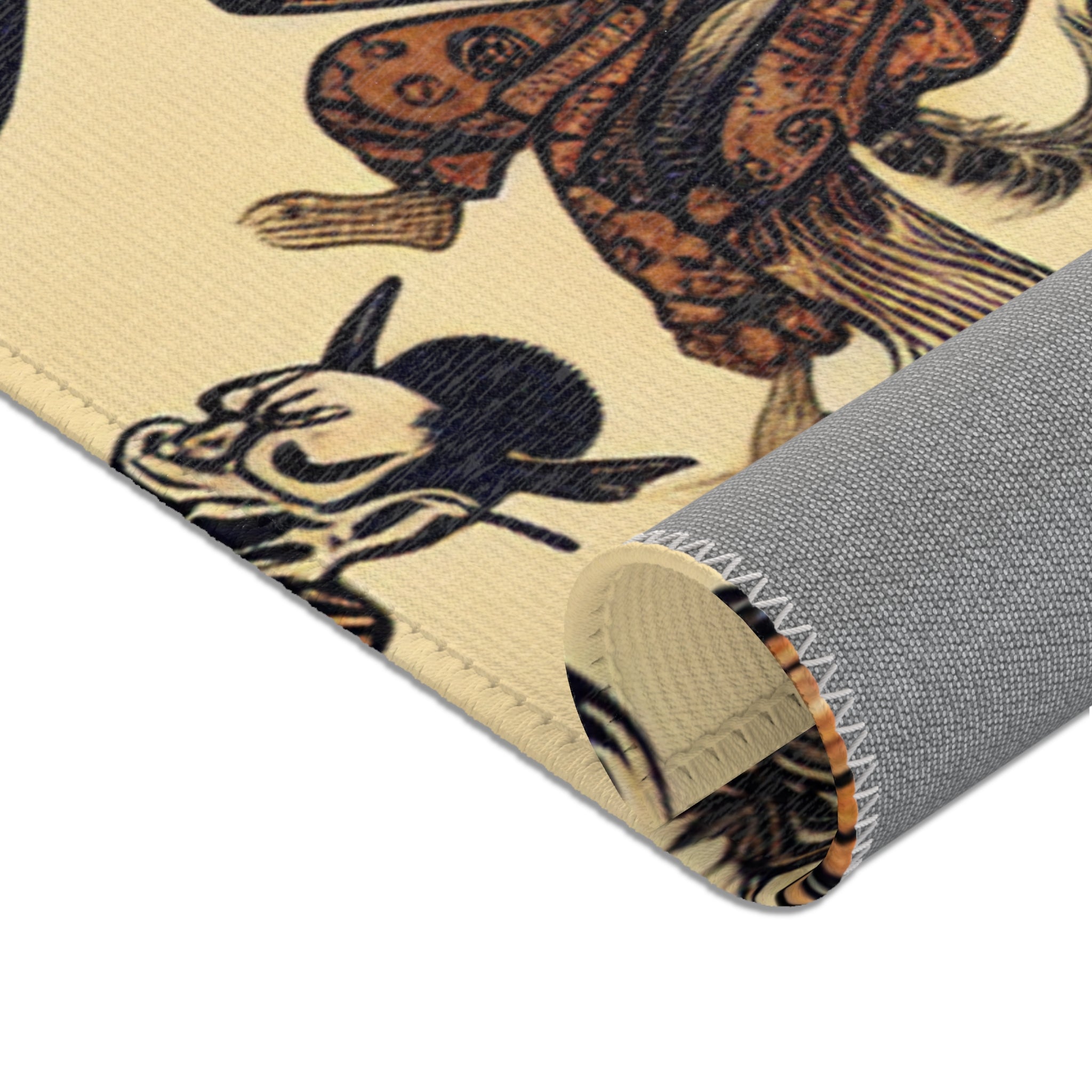 Yokai Area Rug in Traditional Japanese Art Style