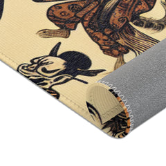 Yokai Area Rug in Traditional Japanese Art Style