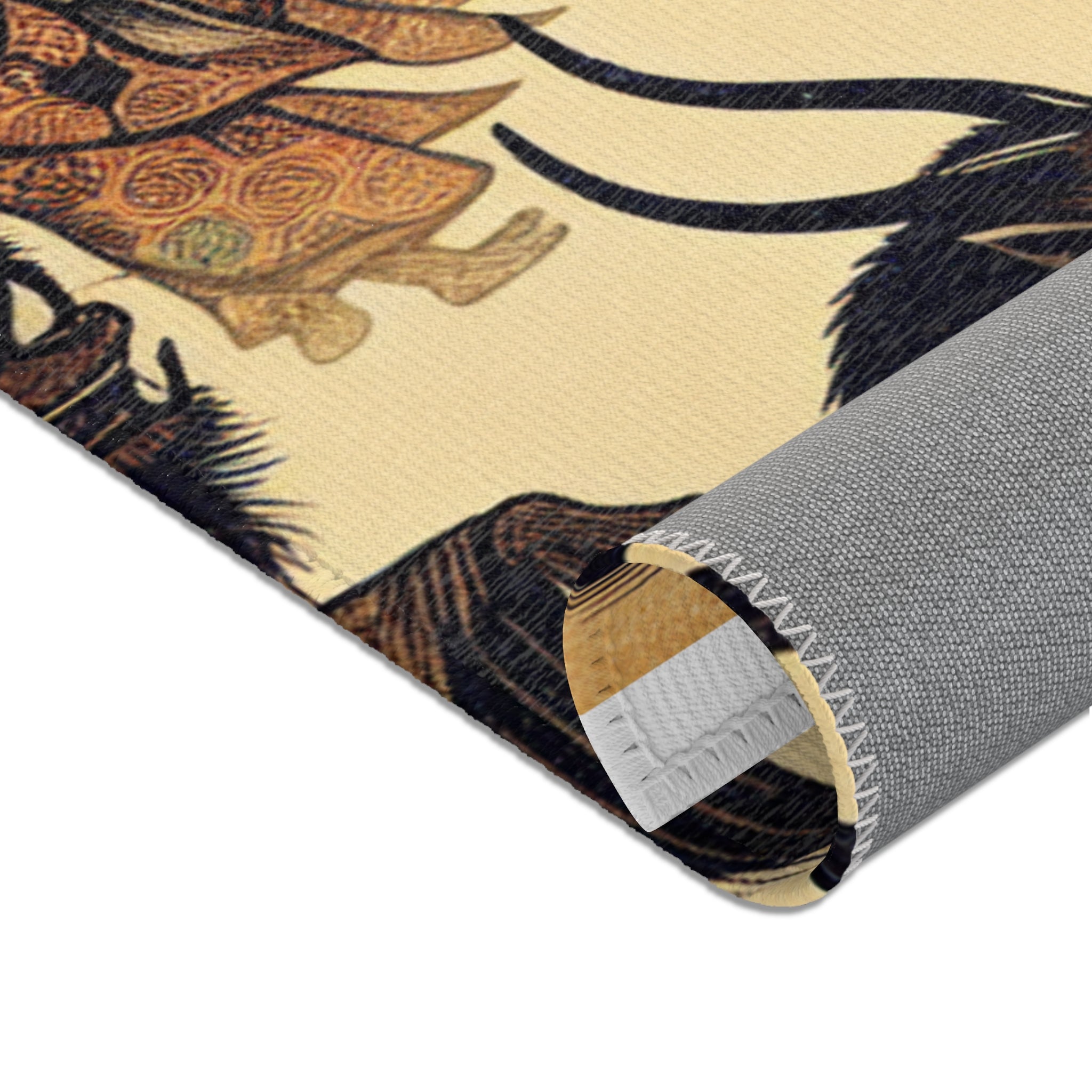 Yokai Area Rug in Traditional Japanese Art Style