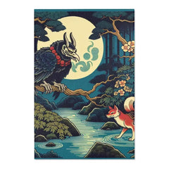 Yokai Area Rug Inspired by Japans Past Forest Spirits 48’’