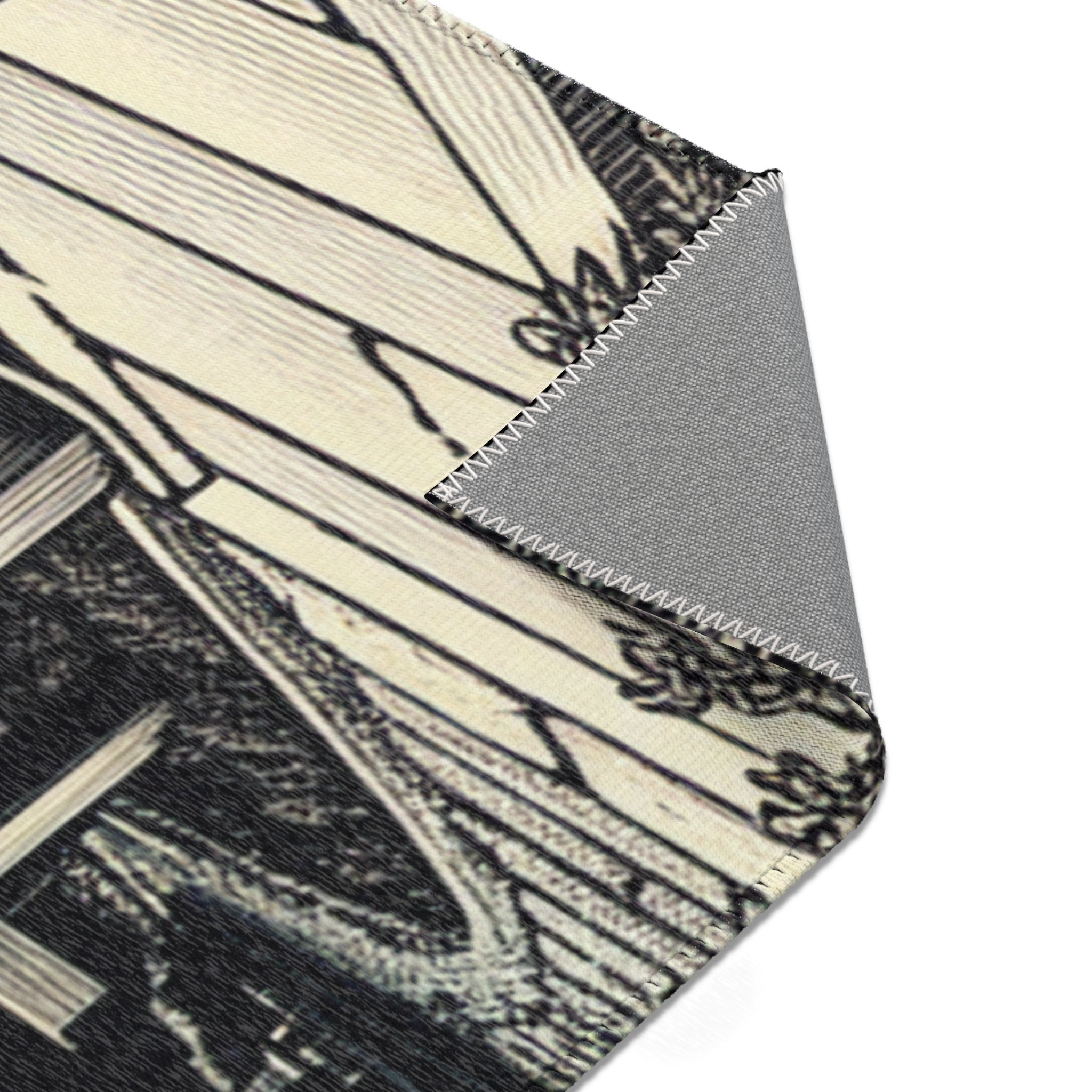 Yokai Area Rug with Japanese Folklore Torii Gate Design